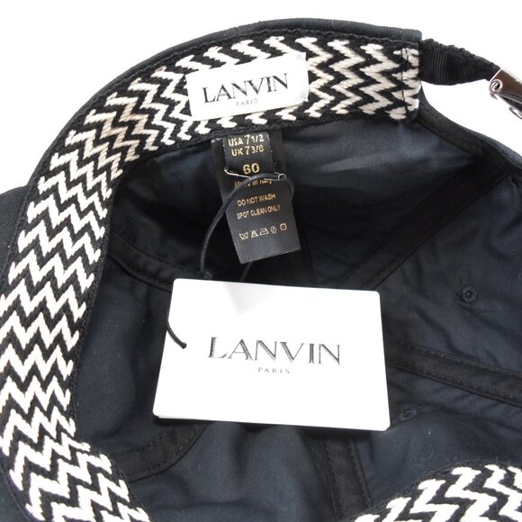 NWT$360 LANVIN Curb Woven Logo Cotton Baseball Cap 60 Medium - Picture 5 of 11